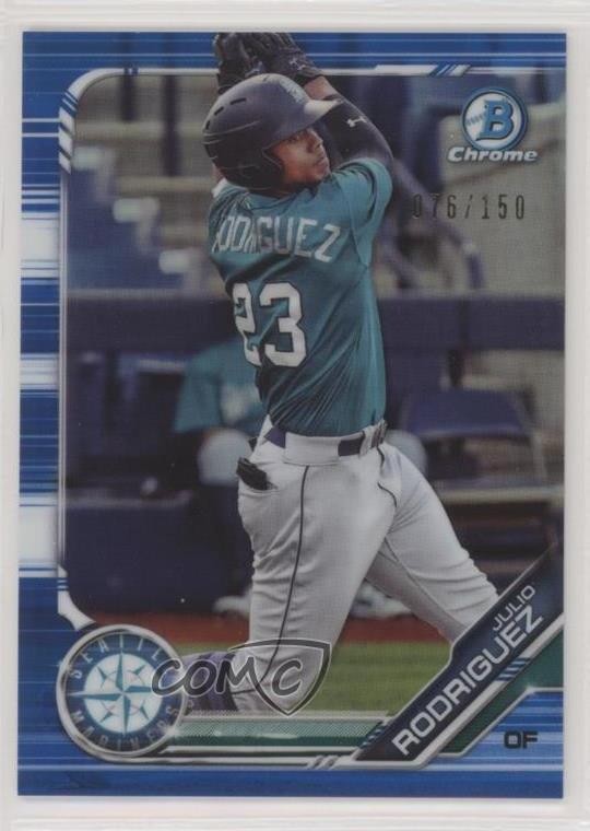 2019 Bowman Draft Chrome Blue Refractor 76/150 Julio Rodriguez #BDC-60 6fs