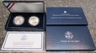 2001 American Buffalo Commemorative 2 Coin Proof & uncirculated Silver Dollar