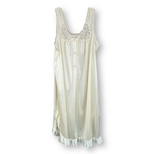 LORRAINE Vintage White Lace Nightgown Nightdress Sleepwear LARGE