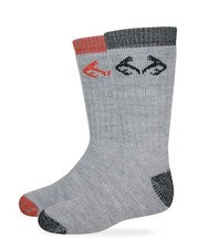 Realtree Boys Merino Boot Socks Pack 2 Pair , Assorted Small,