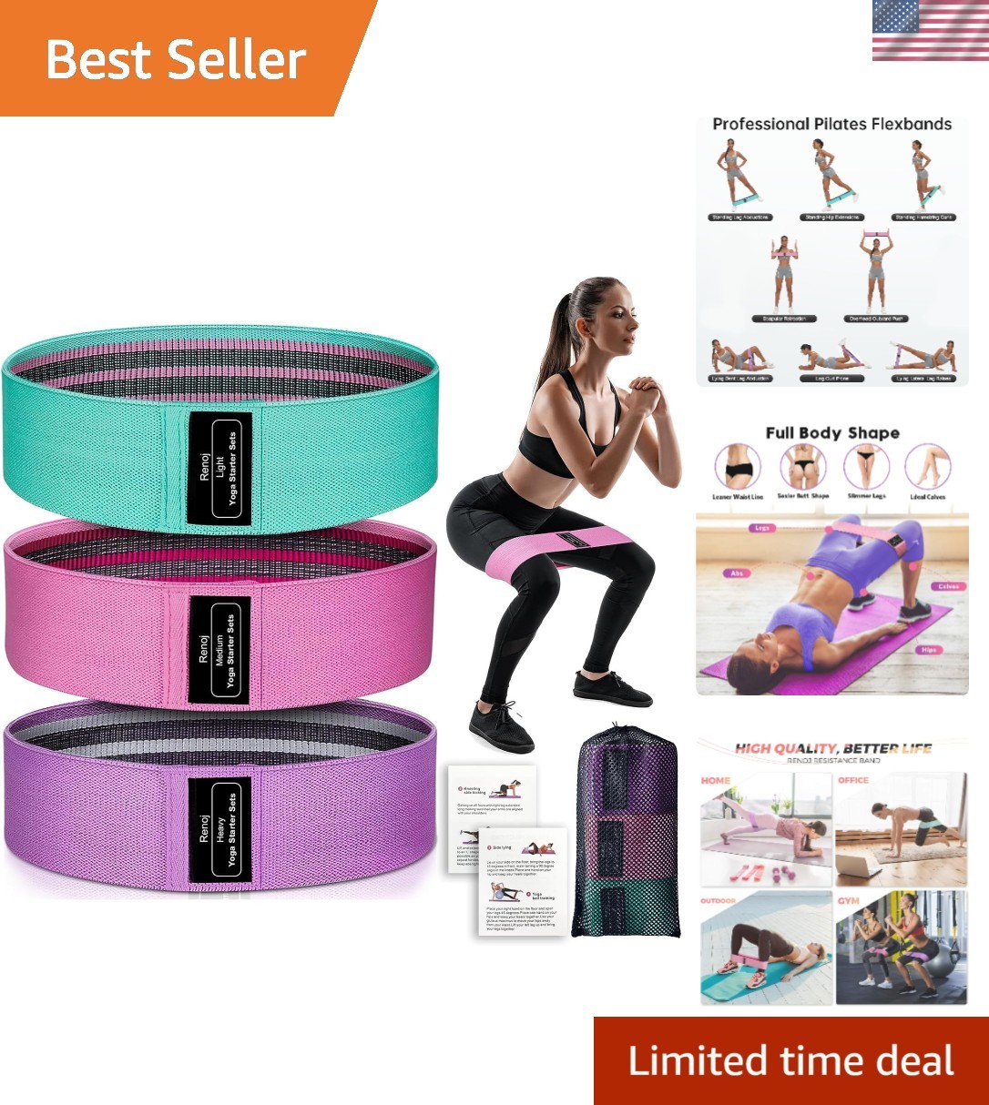For Working Out: 3-set Professional Exercise Bands For Pilat
