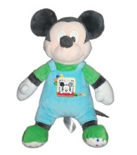 Peluche doudou Mickey bleu vert salopette 25 cm Disney Nicotoy