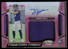 2023 Panini Certified #FFMS-34 Jaren Hall Freshman Fabric Mirror Auto Pink #/299