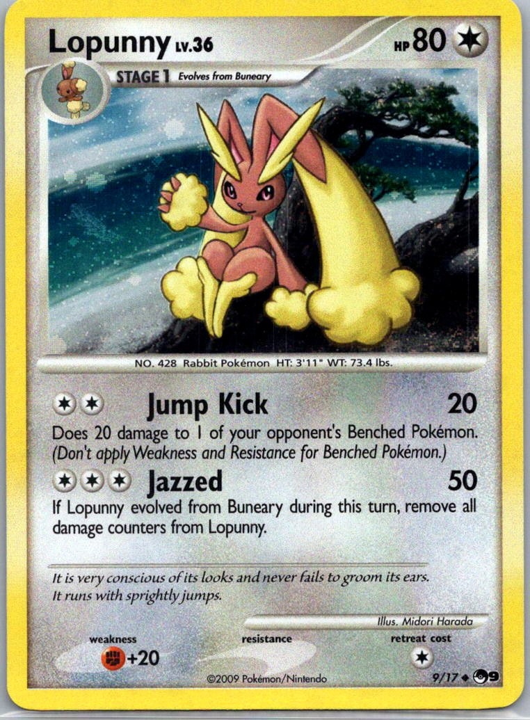 Lopunny 9/17 POP Series 9 Uncommon Holo Pokemon