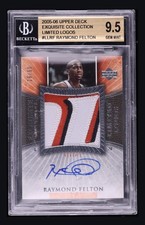 2005 UD Exquisite Raymond Felton Rookie Limited Logos Patch Auto /50 Bgs 9.5 10