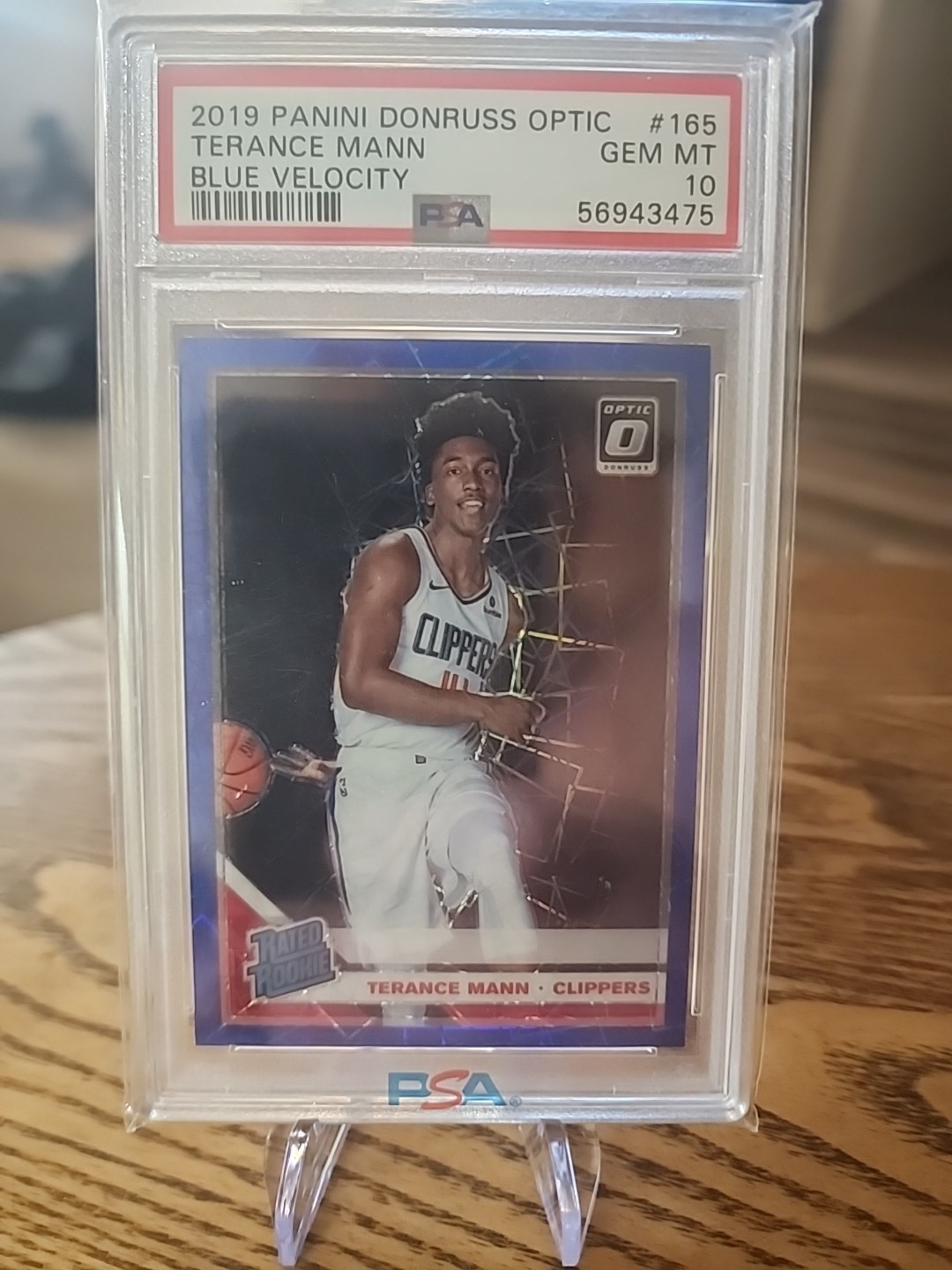 2019-20 NBA Optic Blue Velocity Prizm #165 Terance Mann ROOKIE PSA 10 CLIPPERS