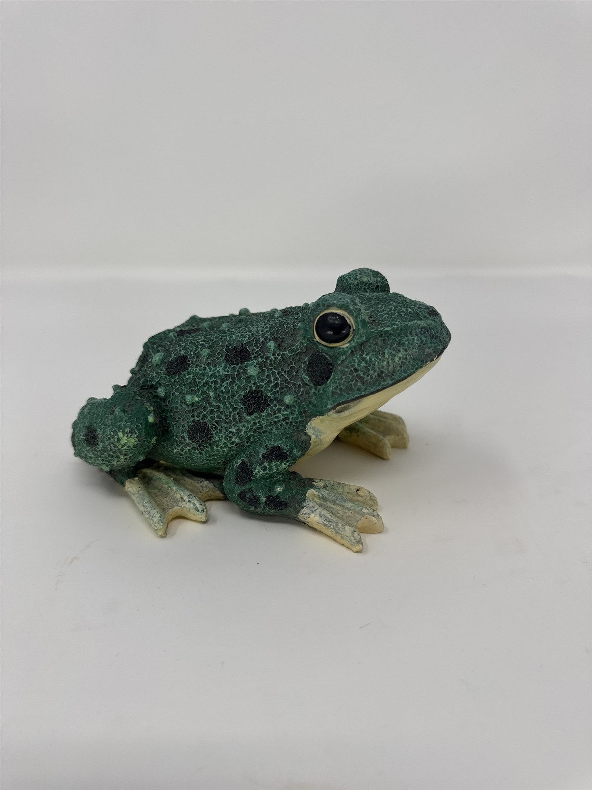 Vintage Green Frog Figurine Spotted Toad Garden Decor 5
