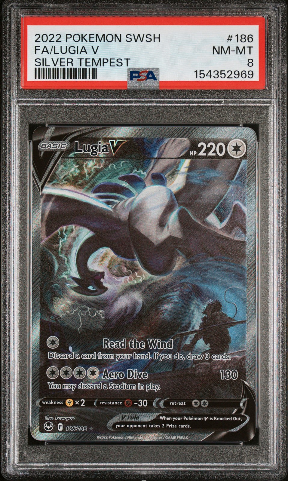 2022 Pokemon Sword & Shield Silver Tempest 186 Lugia V PSA 8 154352969