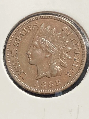 Sharp 1888 Indian Head Cent Penny IHC 1c BETTER DATE Original XF Full LIBERTY