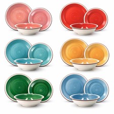 Set Servizio Tavola 18 Pezzi in Ceramica | Piatti Colorati per 6 Persone 5165F