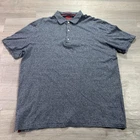 Isaia Polo Shirt Mens XL Blue Cotton Linen Blend Jersey Knit Short Sleeve Casual
