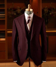 Business Blazer Mens Suits Formal Wedding Tuxedo Bestman Bespoke Workwear Party