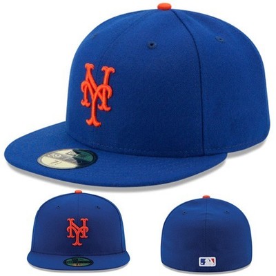 New Era MLB New York Mets Blue Fitted Hat Authentic On Field Gray Under Brim