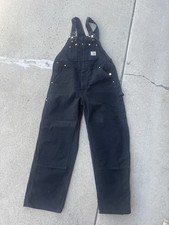 Carhartt R01 Blk Duck Bib Overalls Double Knee Men  s Tagged 38x29