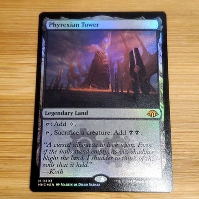 Phyrexian Tower, Foil, Modern Horizons 3, Magic MTG LP