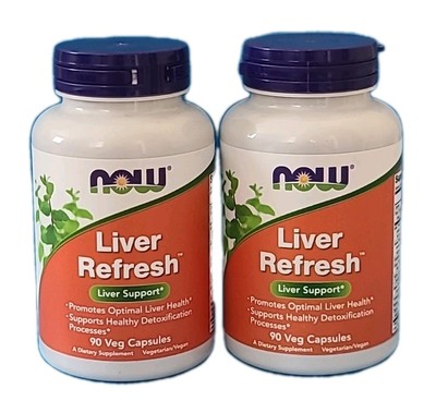 2 × NOW Foods LIVER REFRESH Detoxifier Regenerator 90 CAPSULES   Grape Seed 