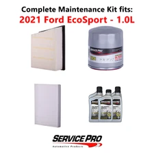 2021 Ford EcoSport 1.0L Complete Oil, Air & Cabin Filter Kit (5W-20)