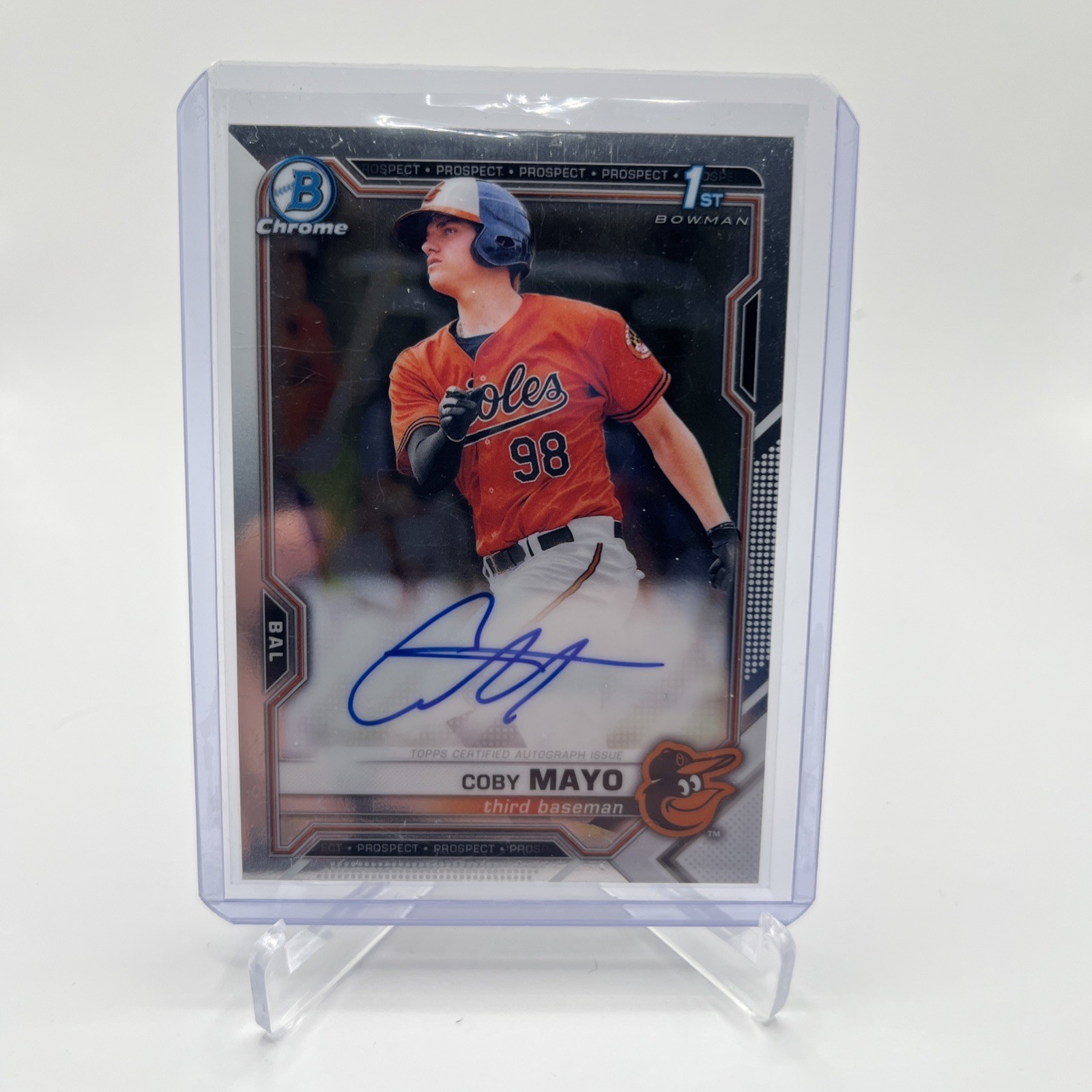 Coby Mayo 2021 Bowman Chrome 1st Bowman Auto Autograph 