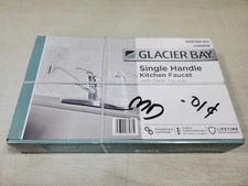 Glacier Bay Standard Kitchen Faucet in Polished Chrome with White Deck Sprayer