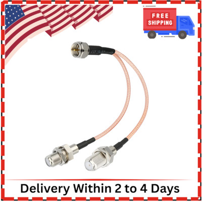 F-Type RG6 Splitter Coax Cable, 75Ohm 3 Way Splitter Combiner for TV Antenna, 6.