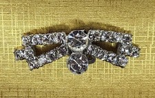 Vintage Art Deco Shoes Clip 1 Clear Rhinestones Silver Tone