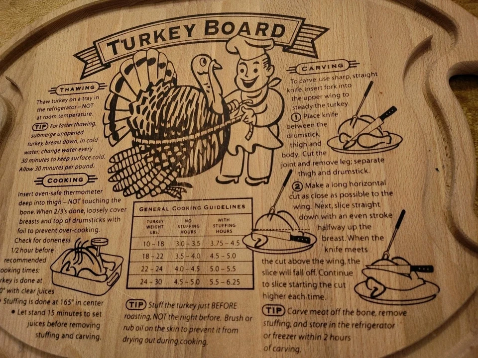 Catskill Craftsmen Grandma's Turkey Wood Cutting Board with Recipes Graphics - Image 3 of 3