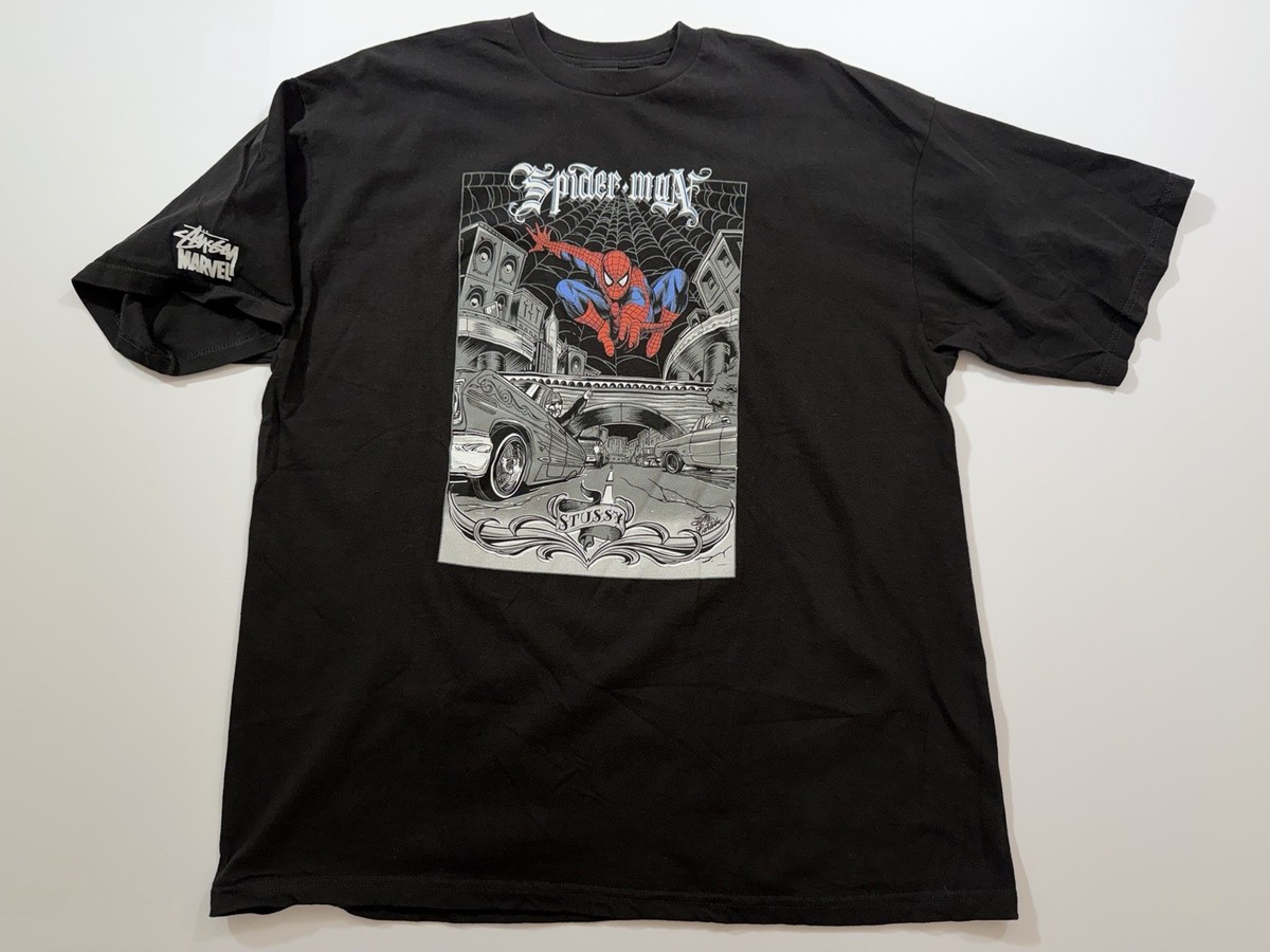 Stussy X Marvel X Mister Cartoon Spider-Man T-shirt Black XL 2011