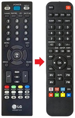 Fernbedienung passend für LG 22LS4D-ZB | 22LS4DZB | 42PC3