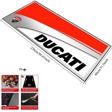 PER 220X80 cm Tappetino Officina Ducati - Rosso Copripiano Parcheggio Moto Garage