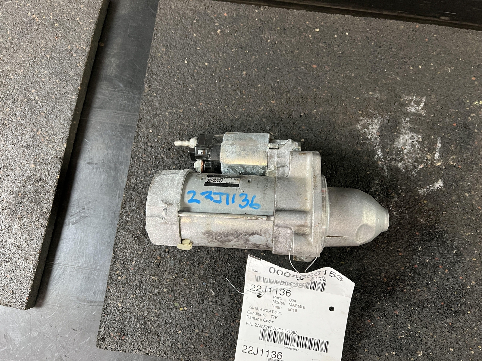 14-17 MASERATI GHIBLI 3.0 AWD STARTER MOTOR
