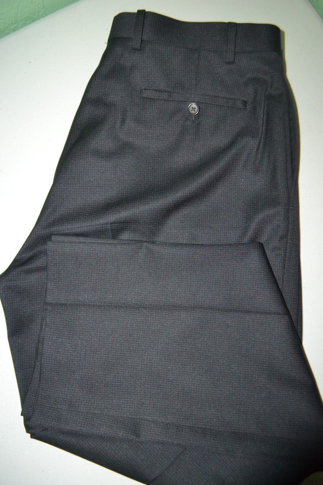 Ralph Ralph Lauren Men Black Light Gray Checked Dress Pants Size 36x32