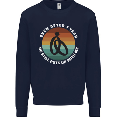 7 Year Wedding Anniversary 7th Marriage Mens Sweatshirt Jumper