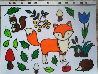 311 Fensterbild Window Color Bild Fenstersticker Frühlingsblumen im Set