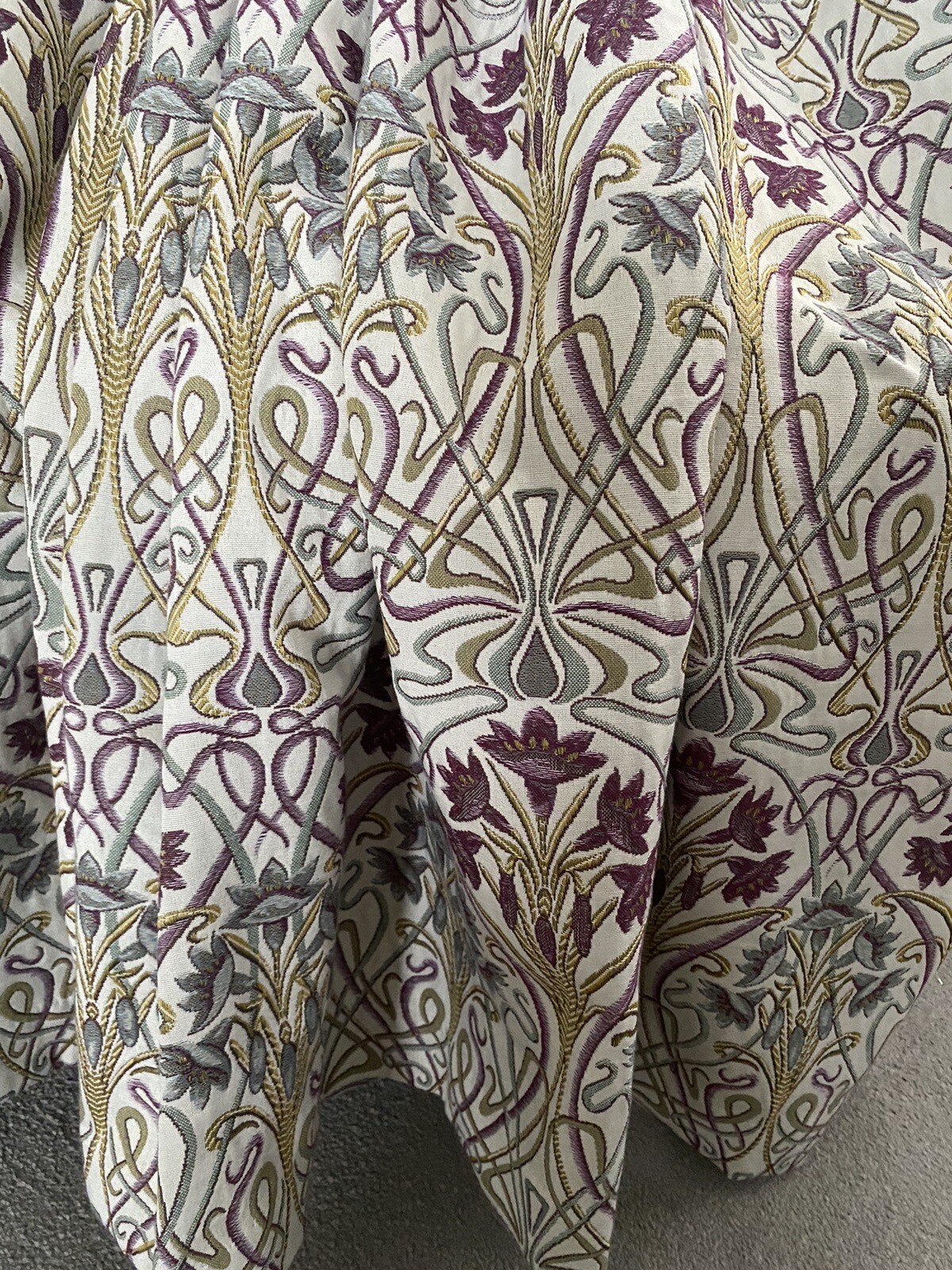 DUNELM LUCETTA MAUVE ART DECO NOUVEAU PAIR LINED CURTAINS46”W X 54”L eBay