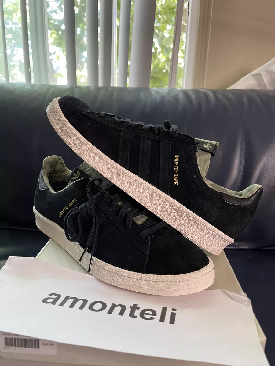 BRAND NEW ADIDAS x UNDEFEATED x BAPE CAMPUS 80s BLACK - Q34750 - SZ 12 - RARE!
