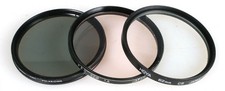 62MM FILTERS SET OF 3, (CROSS SCREEN, 1A SKY, POLARIZER)