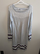 ATHLETA Sweater Dress Size Small Fair Isle Long Sleeve Gray Women’s