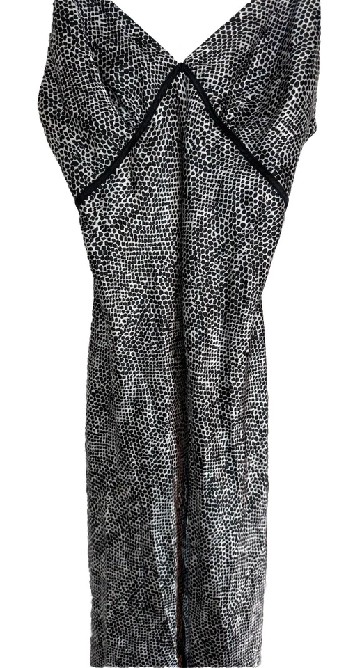 Vestido sin Mangas Jones New York Y2k M Maxi Noche Babydoll Cintura Imperio Negro Blanco Foto 2 de 4