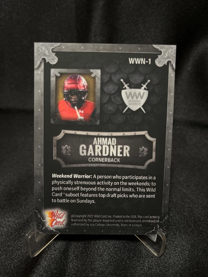 2022 Wild Card Matte SP Exclusive /1 Ahmad Gardner #WWN-1 Rookie RC - Image 2 of 2