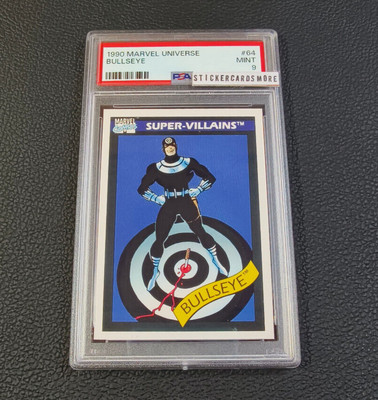 Marvel Universe MCU Bullseye Retro Card Impel 1990 #64 Marvel Comics Mint PSA 9