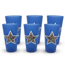  32 oz Plastic Tumblers Stadium Cups 24 Packs / Blue star
