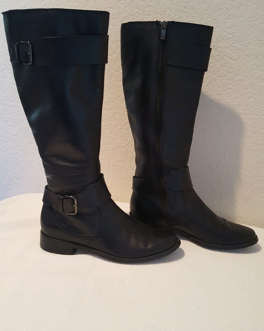 Ellen Tracy Womens Black Leather Baxter 