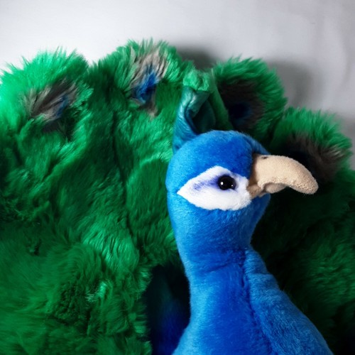 FAO Schwartz Peacock Plush Stuffed Animal 14" Blue w Green Feathers - Picture 8 of 10