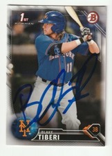 Blake Tiberi Signed 2016 Bowman Draft Card Auto New York Mets Autograph COA