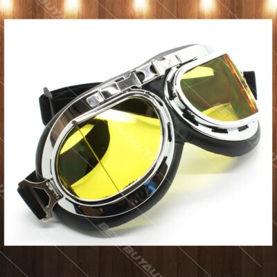 Motorcycle Pilot Aviator Goggles Vintage Retro Style Cruiser