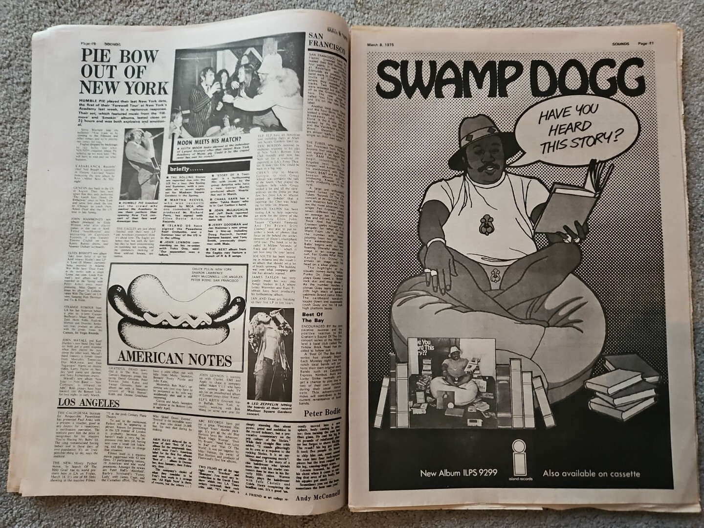 Sounds Music Newspaper March 8th 1975, Status Quo Cover eBay