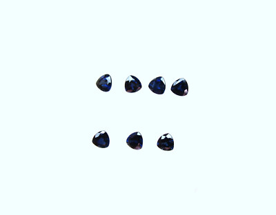 Natural Loose Gem Trillion Blue Sapphires  3.34 Cts Tol,  7 Pcs  4.5x4.5 MM LxW