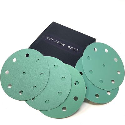 5-Inch 9-Hole Sanding Discs Assortment - 80, 120, 150, 180, 220 Grit (10 of E...