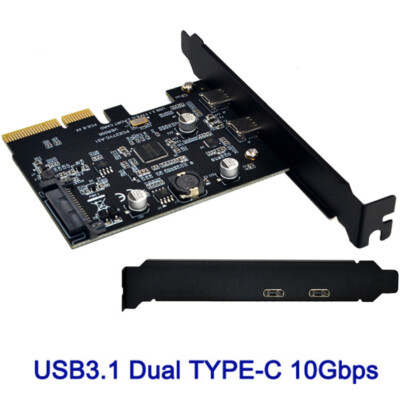 Carte PCI-E USB 3.1 Gen1 NFHK - Dual Type-A & Type-C - Vitesse 5Gbps - Chipset UPD720201 - Pour PC De Bureau