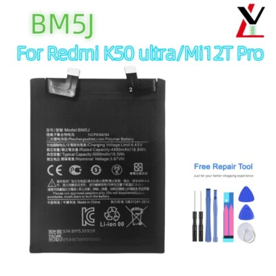 NEW BM5J 5000mAh New Phone Battery For Mi 12T / 12T Pro Redmi K50 Ultra